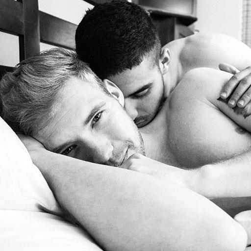 bisexual men in bed together