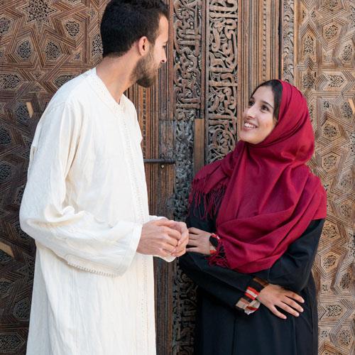 Muslim couple, happy, Muslim community