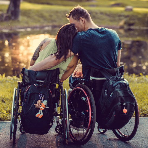 disabled woman with man