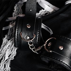 BDSM, leather handcuffs