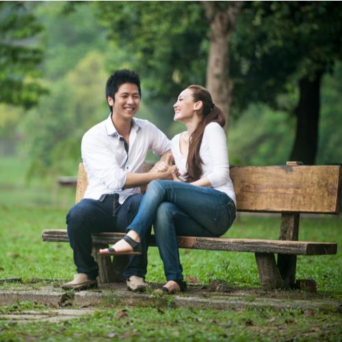 Asian couple on a date