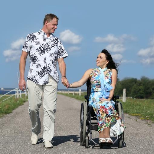 disabled man with woman