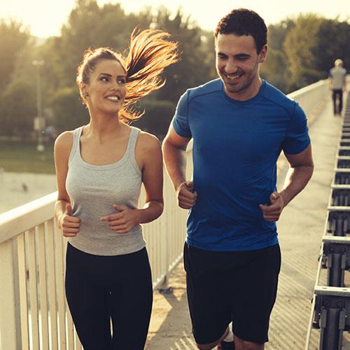 fitness singles out jogging together