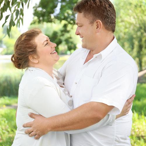 BBW & larger man, happy couple